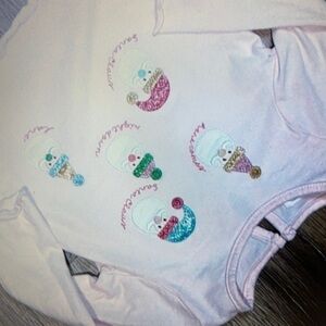 Appliqué light knit Santa Claus kids blouse
